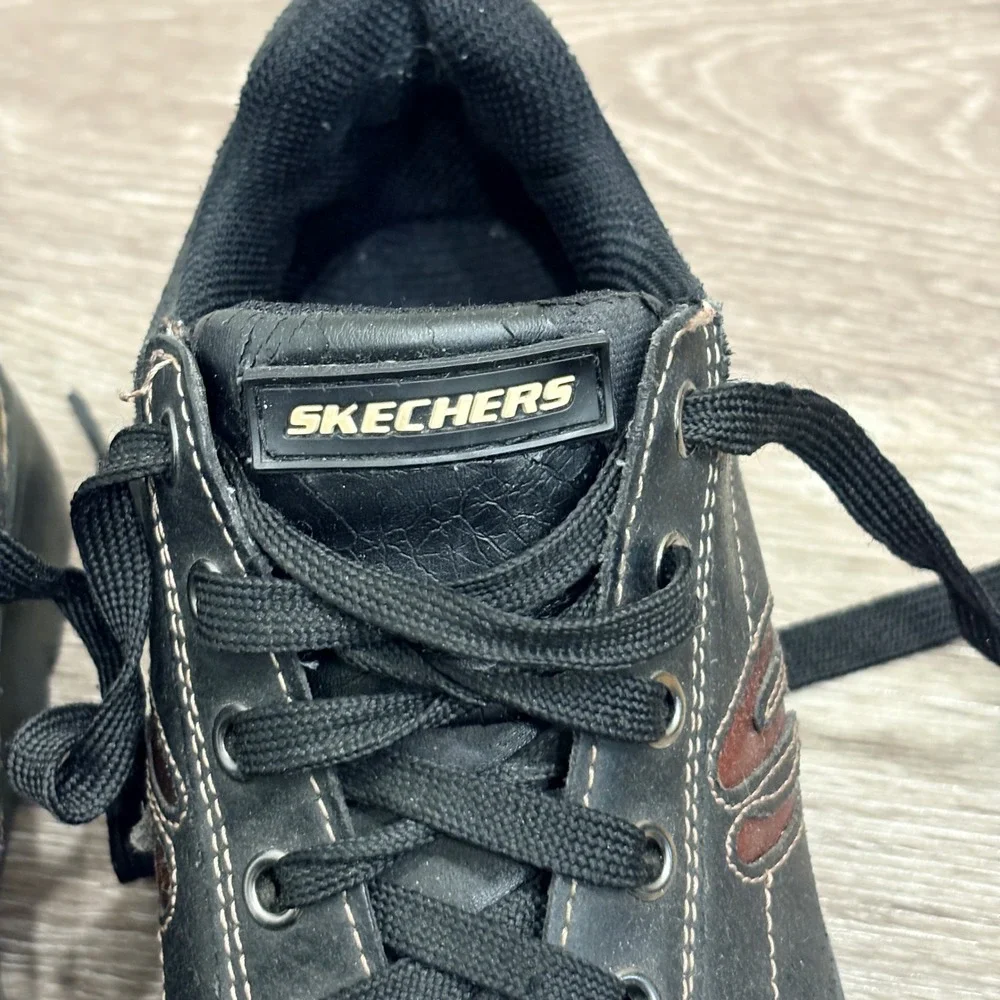 VTG Y2K 90s Skechers Jammers Black Leather Chunky Platform Sneakers SN 45954 7